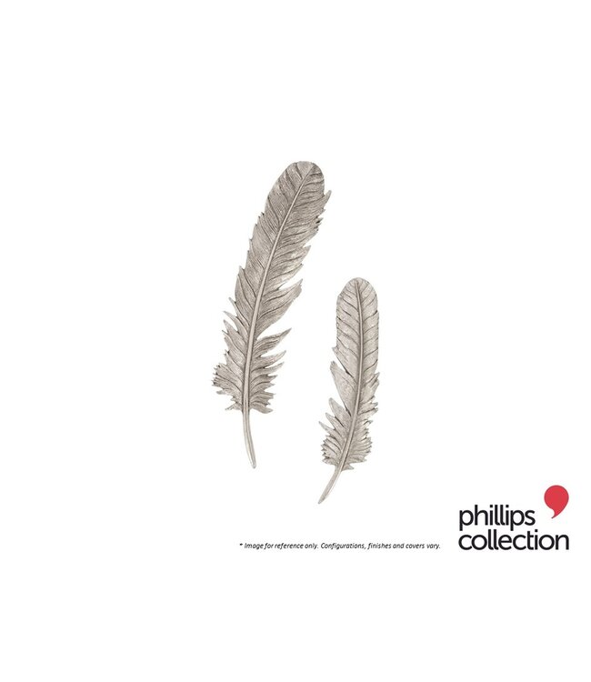 PHILLIPS COLLECTION FEATHER WALL ART SMALL SILVER.
