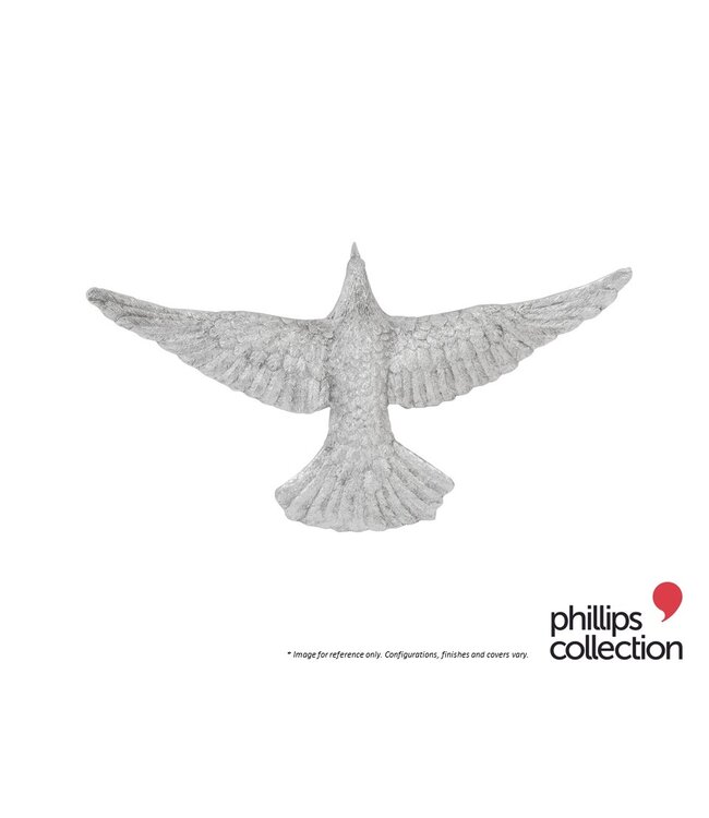 PHILLIPS COLLECTION DOVE WALL DECOR -FLAT WINGS - SILVER.
