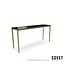 SOVET SLIM CONSOLE TABLE - GLASS /BURNISHED BASE.