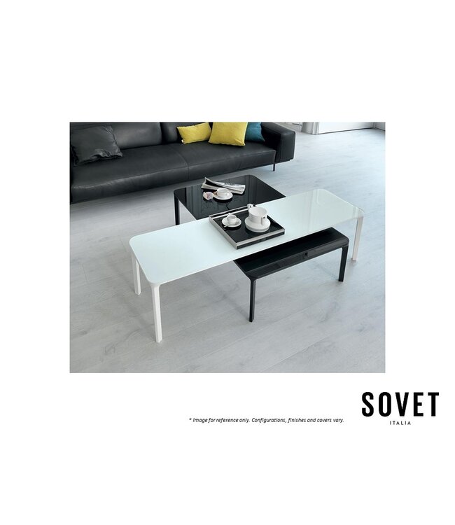 SLIM COFFEE TABLE - GREY CERAMIC/BLACK LEGS.