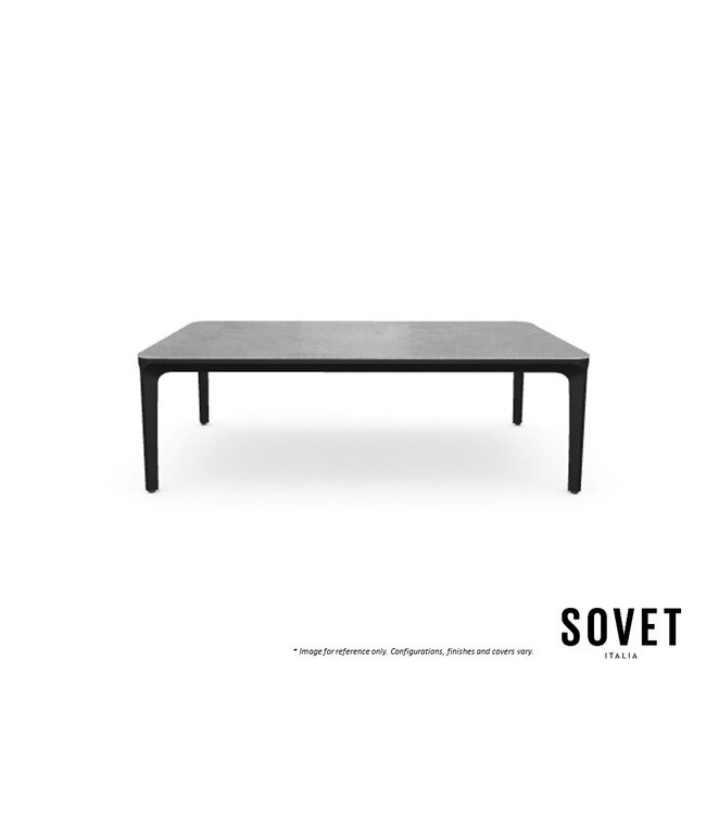 SLIM COFFEE TABLE - GREY CERAMIC/BLACK LEGS.