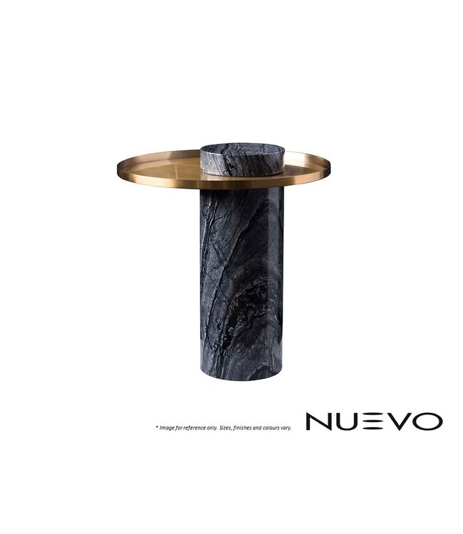 PILLAR SIDE TABLE - BLACK/GOLDEN.