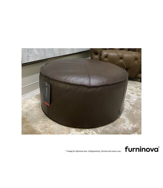 RUBY OTTOMAN 78 - DARK BROWN LEATHER.
