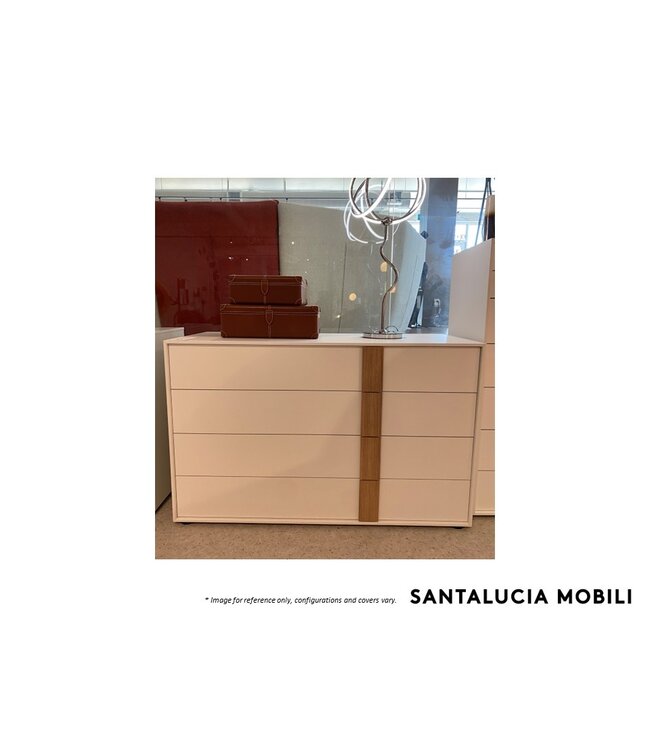 SANTA LUCIA MOBILI QUADRO 12 4 DRAWER DRESSER RIGHT - WHITE/WOOD.