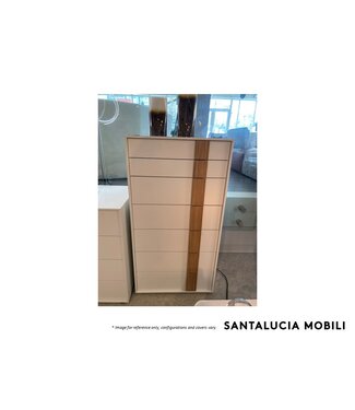 SANTA LUCIA MOBILI QUADRO 12 7 DRAWER CHEST RIGHT - WHITE/WOOD.