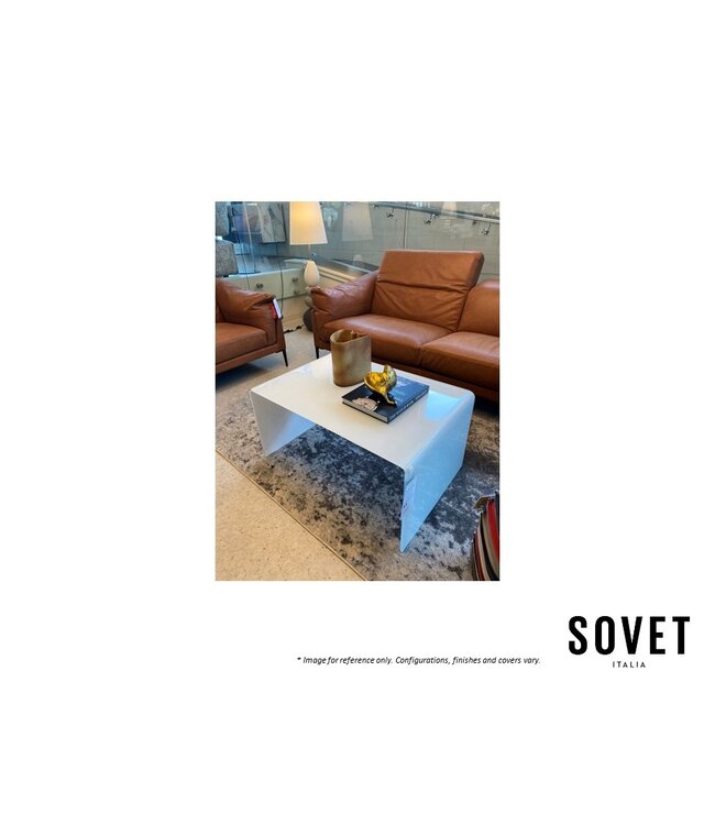 SOVET BRIDGE COFFEE TABLE - WHITE GLASS.