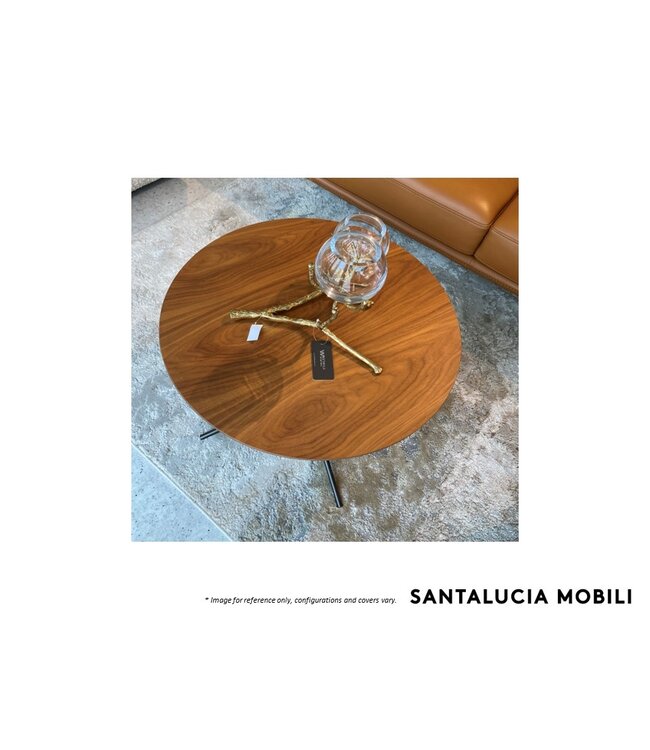 GENIUS ROUND COFFEE TABLE - WALNUT TOP.