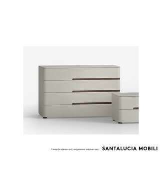 SANTA LUCIA MOBILI OPALE 4 DRAWER DRESSER RIGHT - WHITE/WOOD.