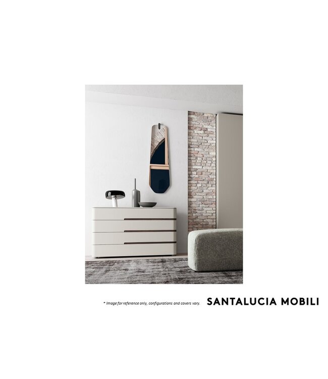 OPALE 4 DRAWER DRESSER RIGHT - WHITE/WOOD.