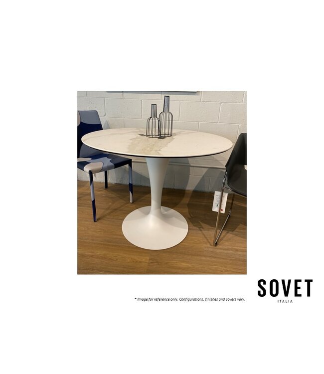 FLUTE ROUND DINING TABLE D39.5/CALACATTO CERAMIC.