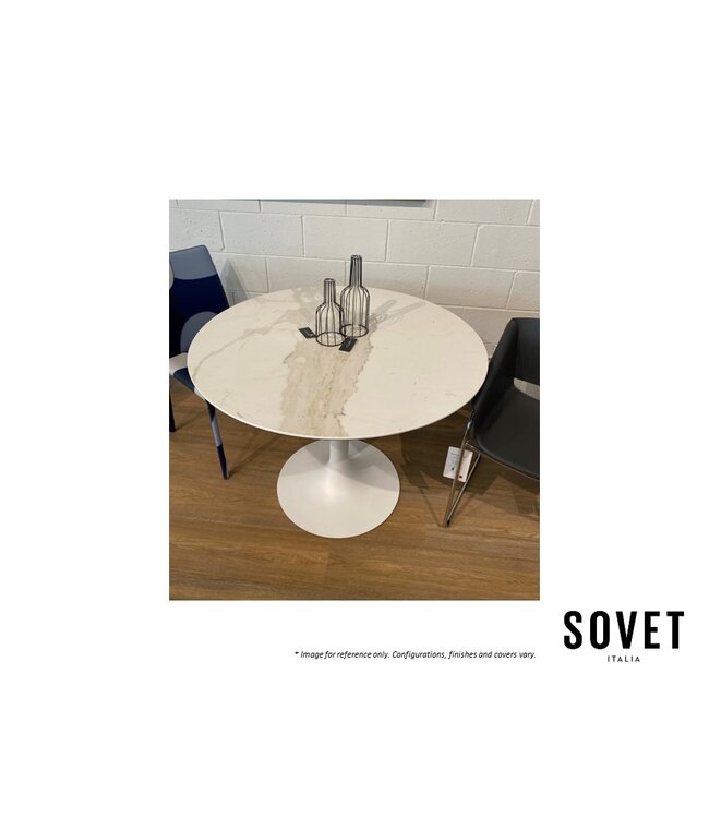 FLUTE ROUND DINING TABLE D39.5/CALACATTO CERAMIC.