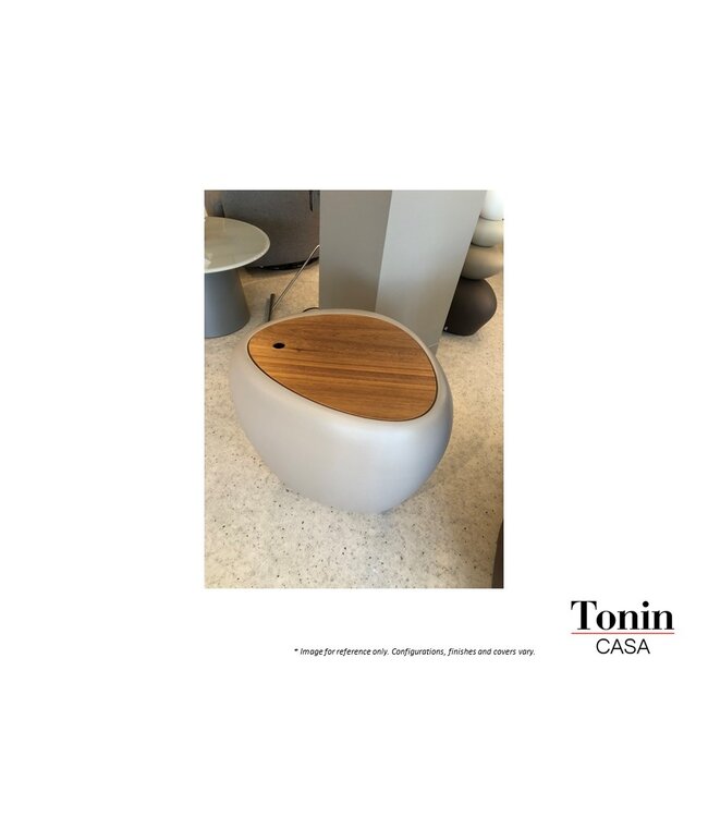 IOS SIDE TABLE/ STOOL - GREY/TOTORA BODY/WALNUT.