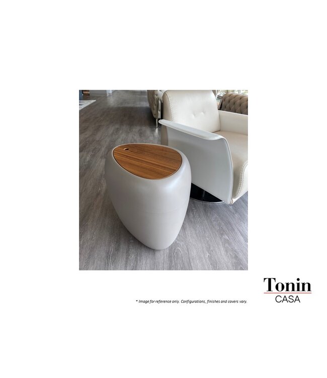 IOS SIDE TABLE/ STOOL - GREY/TOTORA BODY/WALNUT.