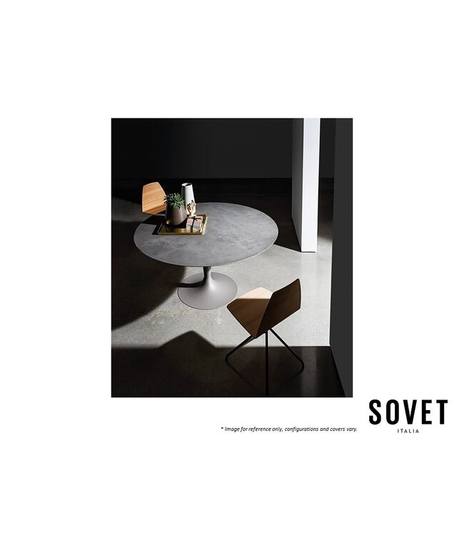 FLUTE ROUND DINING TABLE D39.5/CALACATTO CERAMIC.