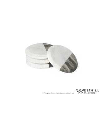 WESTHILL INTERIORS TWO TONE MARBLE COASTER.