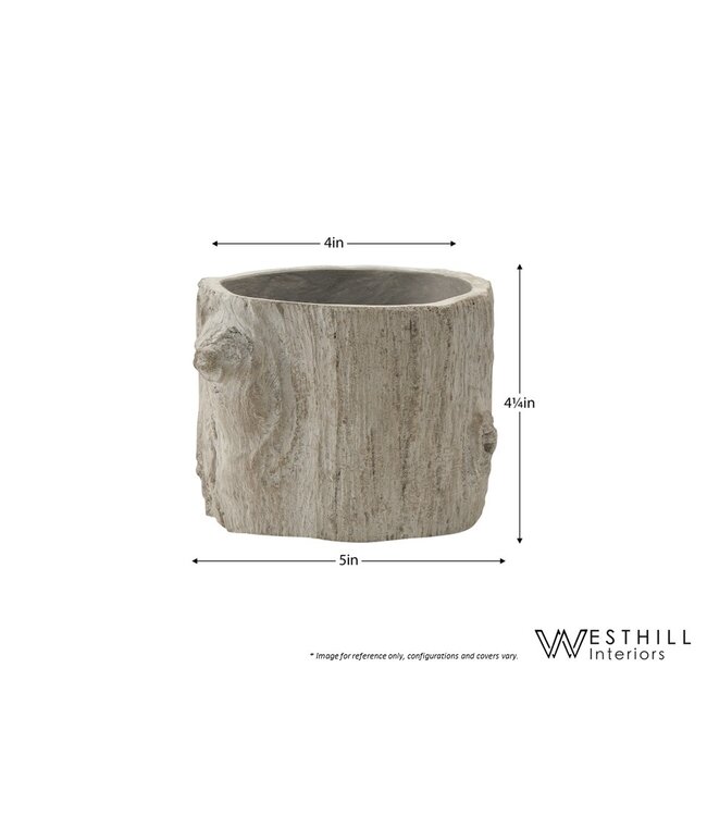 ALDER BARK VASE 5x4.25.