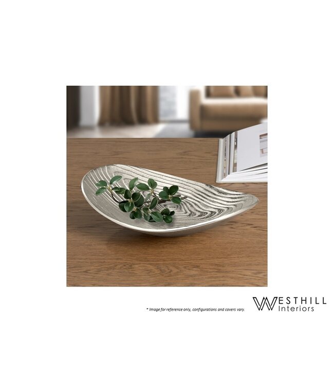 ALUMINUM BARK PLATTER.