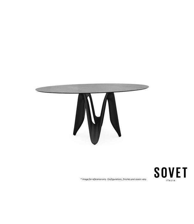 LAMBDA ELLIPTICAL DINING TABLE.