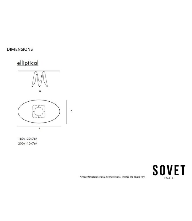 LAMBDA ELLIPTICAL DINING TABLE.