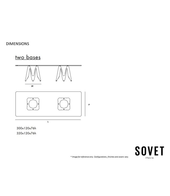 LAMBDA TWO BASES DINING TABLE.