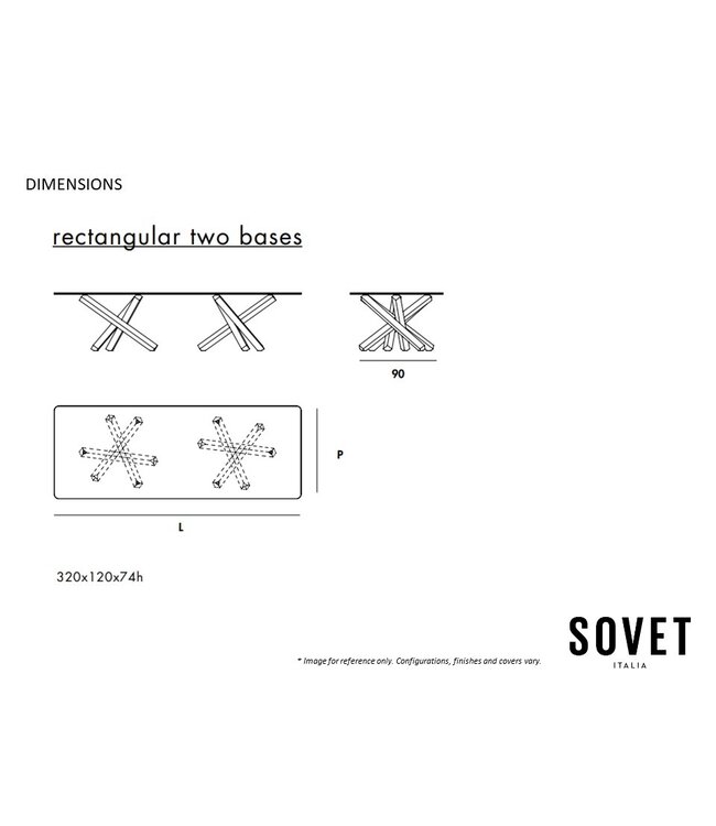 AIKIDO RECTANGULAR TWO BASES DINING TABLE.