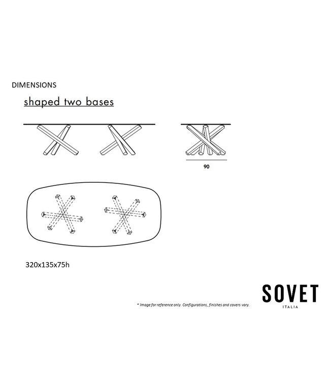 AIKIDO SHAPED TWO BASES DINING TABLE.