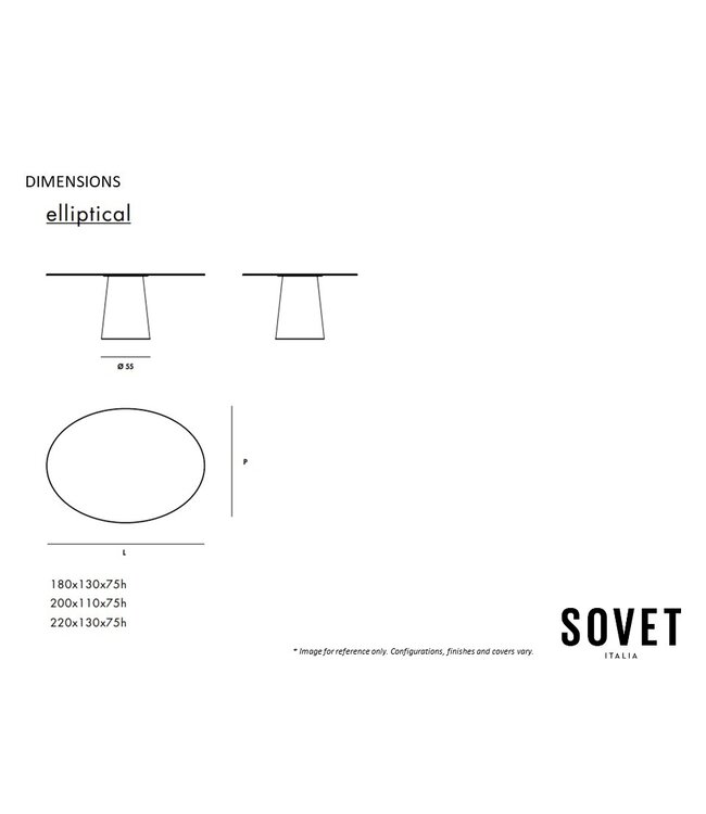 TOTEM ELLIPTICAL DINING TABLE.