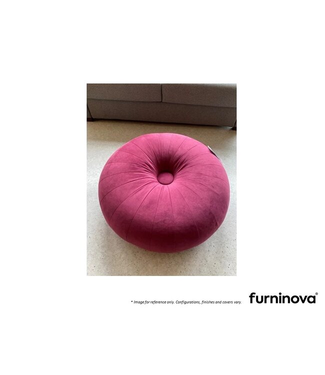 TORUS FLOOR CUSHION - AUBERGINE VELVET.