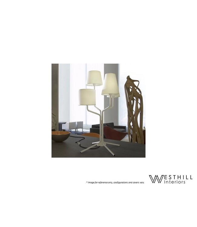 TRIA TABLE LAMP - WHITE FABRIC.