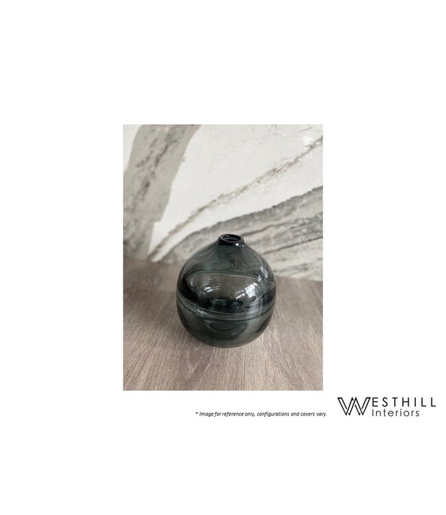 RING GLASS VASE GREY.