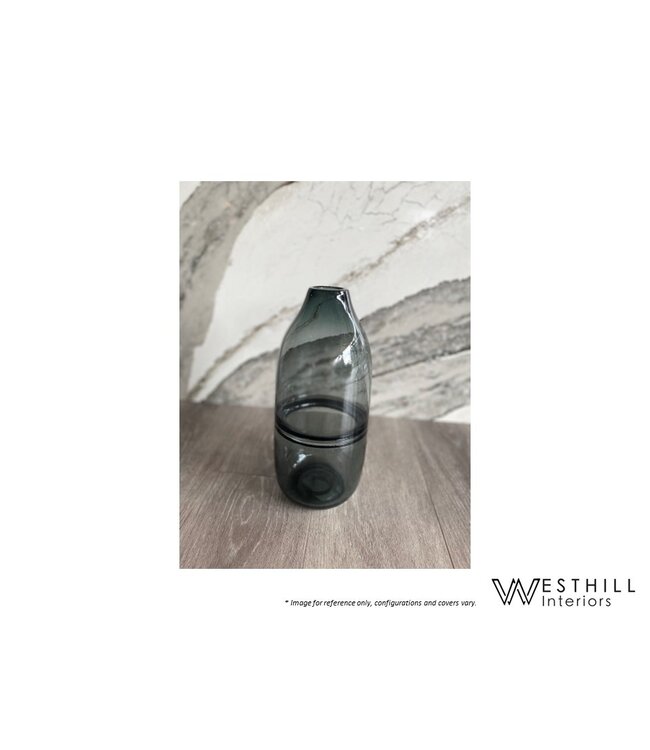 RING GLASS VASE GREY.