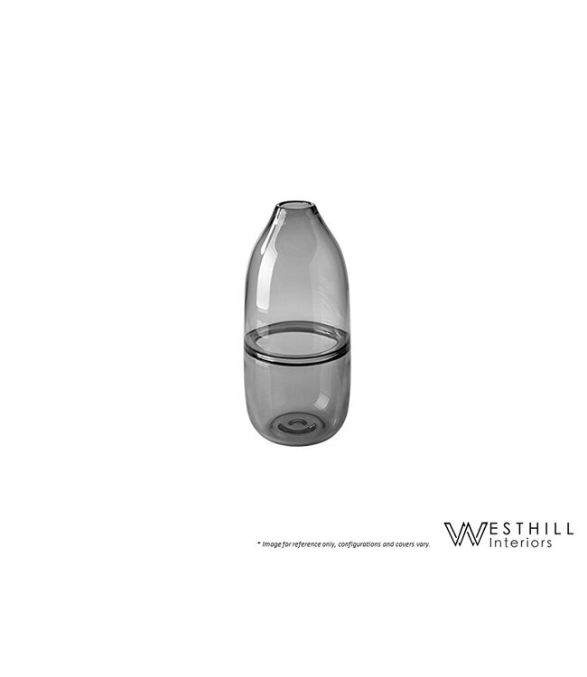RING GLASS VASE GREY.