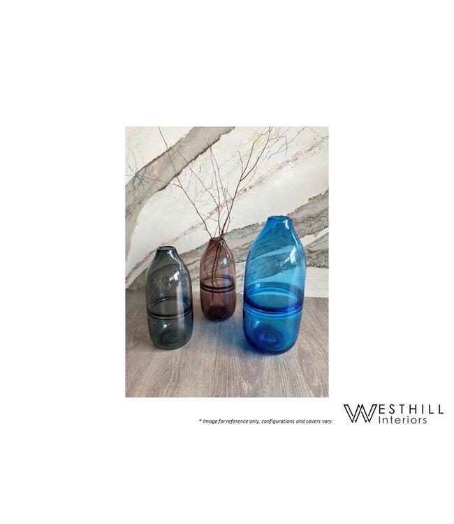 RING GLASS VASE GREY.