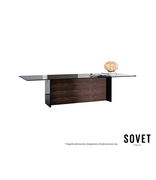 SOVET REGOLO DOUBLE BASE DINING TABLE.