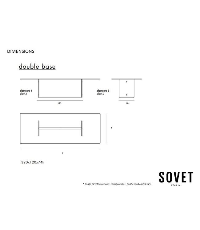 REGOLO DOUBLE BASE DINING TABLE.