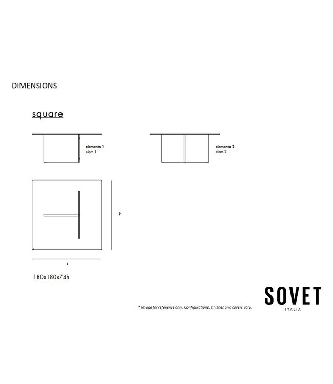 REGOLO SQUARE DINING TABLE.