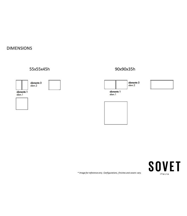 REGOLO SQUARE COFFEE TABLE.