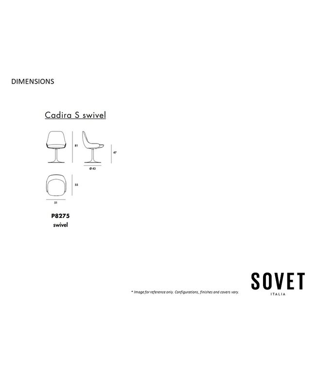CADIRA S GIREVOLE P8275 DINING CHAIR.