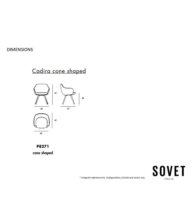 CADIRA CONE SHAPED P8271 DINING CHAIR.