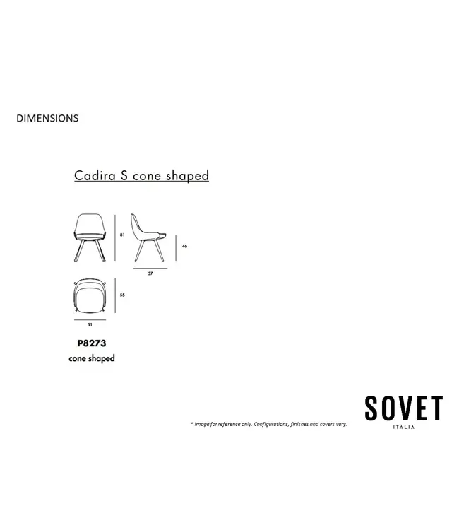 CADIRA S CONE SHAPED P8273 DINING CHAIR.