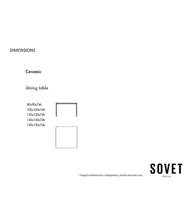 SLIM OUTDOOR SQUARE DINING TABLE.