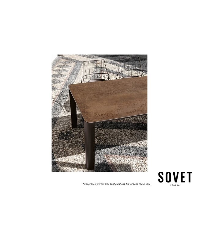 KODO OUTDOOR CERAMIC SQUARE DINING TABLE.