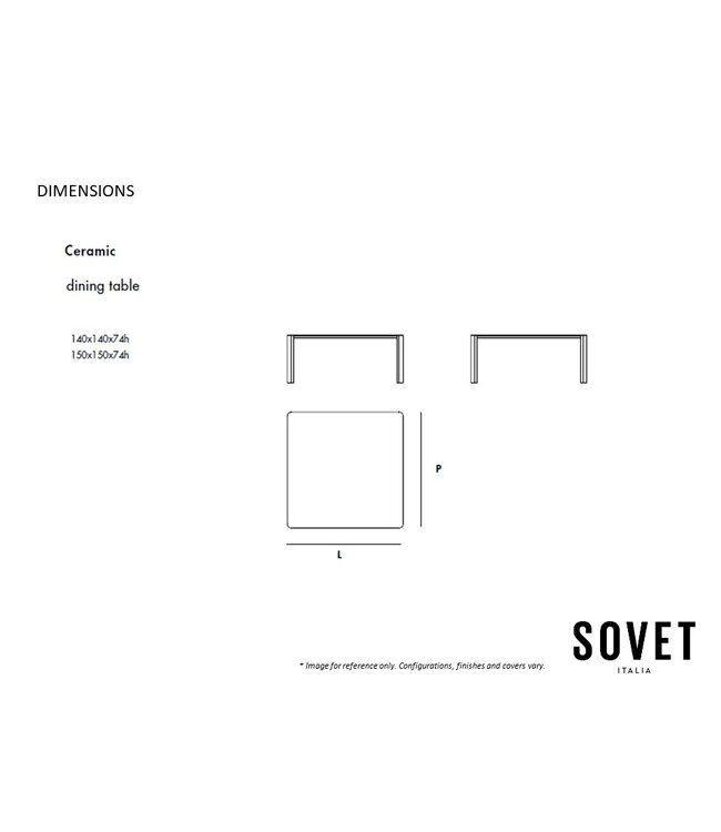 KODO OUTDOOR CERAMIC SQUARE DINING TABLE.