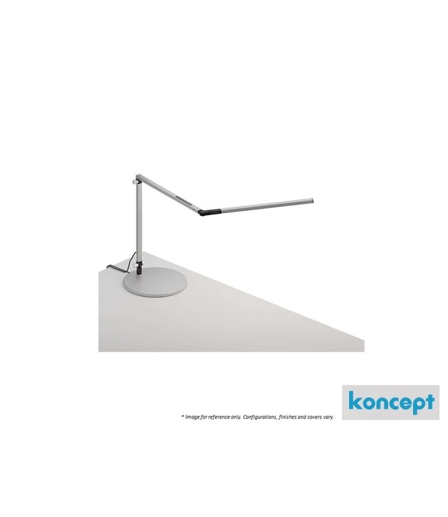 KONCEPT Z-BAR MINI LED TABLE LAMP W/WIRELESS CHARGE - SILVER.