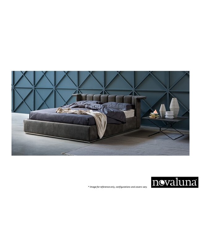 AMBASSADOR QUEEN BED SMOKE LEATHER.