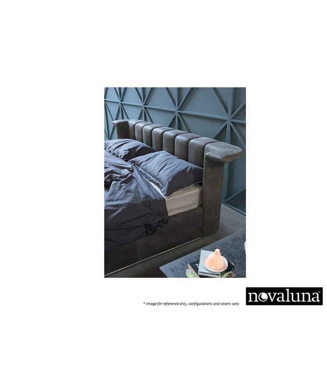 AMBASSADOR QUEEN BED SMOKE LEATHER.