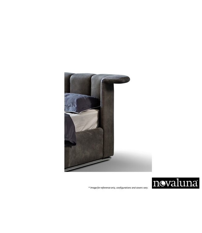 AMBASSADOR QUEEN BED SMOKE LEATHER.