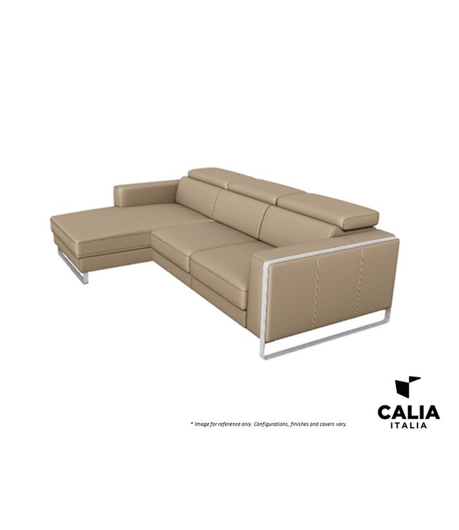 PIERRE LEATHER SECTIONAL WITH 1 MOTION SEAT.