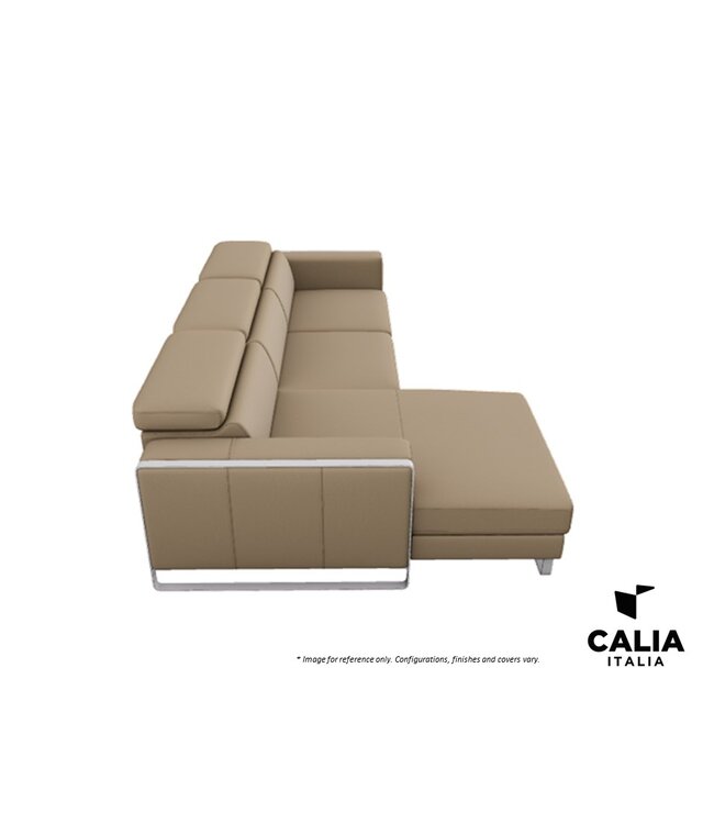 PIERRE LEATHER SECTIONAL WITH 1 MOTION SEAT.