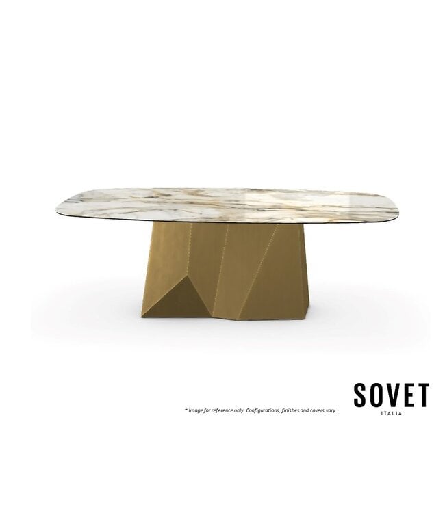 GRANDEOD SHAPED RECTANGULAR DINING TABLE.